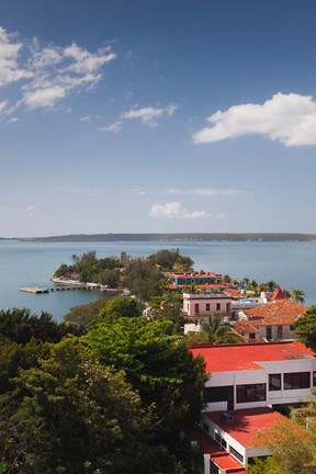 Framed Cuba, Cienfuegos, Punta Gorda, elevated view Print