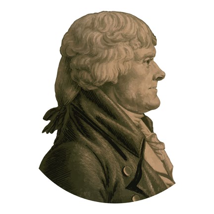 Framed Digitally Restored Portrait of Thomas Jefferson (sepia toned) Print