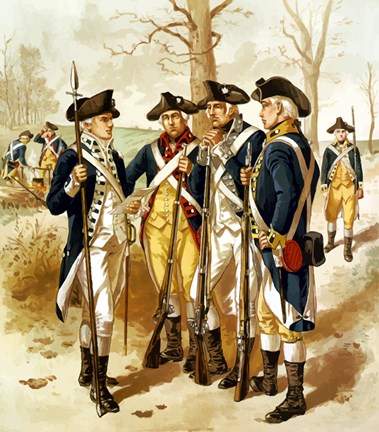 Framed Continental Army During the Revolutionary War Print