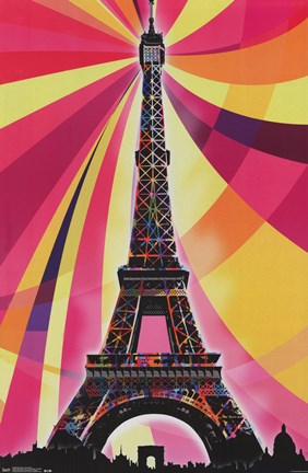 Framed Eiffel Tower – Psychedelic Print