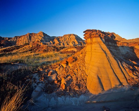 Framed Badlands, Rocks, Dinosaur Provincial Park, Alberta Print