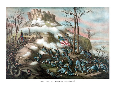 Framed Battle of Lookout Mountain Print