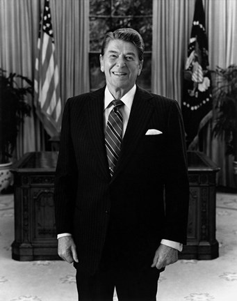 Framed President Ronald Reagan in the Oval Office Print