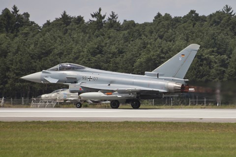 Framed Eurofighter Typhoon of the German Air Force Taking Off Print