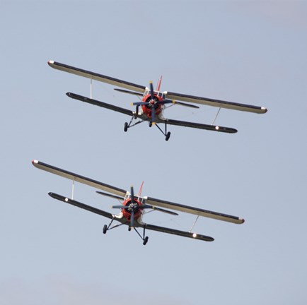 Framed Two Antonov An-2 bi-planes in Formation Over Czech Republic Print