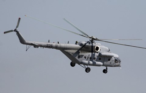 Framed Croatian Mil Mi-17 Helicopter in Flight Over Germany Print