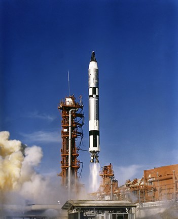 Framed Gemini 12 Astronauts Lift off Aboard a Titan Launch Vehicle Print