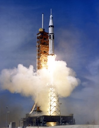 Framed Liftoff of the Saturn IB launch Vehicle Print