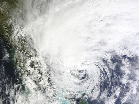 Framed Hurricane Sandy Over the Bahamas Print