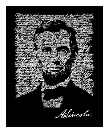 Framed Abraham Lincoln (Gettysburg Address) Print