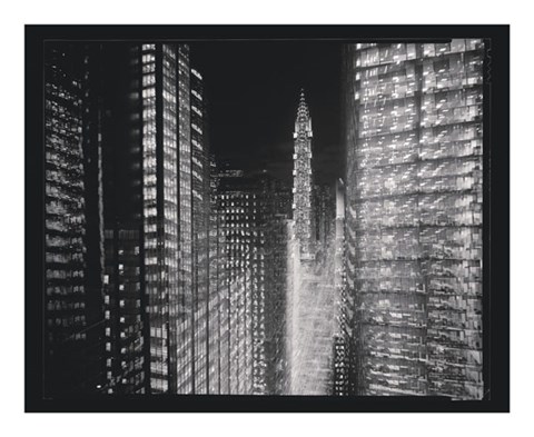 Framed Chrysler Building Motion Landscape #4 Print