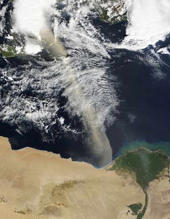 Framed Dust Plume Stretches Across the Mediterranean Sea Print