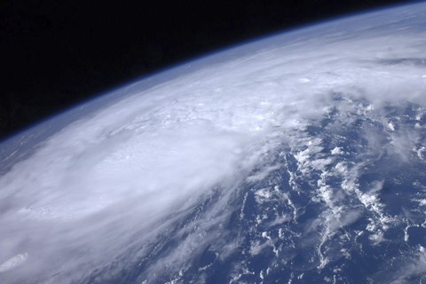 Framed View from Space of Hurricane Irene as it Passes over the Caribbean Print