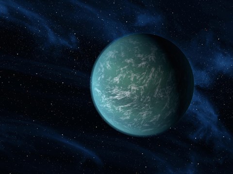 Framed Artist&#39;s Concept of Kepler 22b, an Extrasolar Planet Found to Orbit the Habitable Zone Print