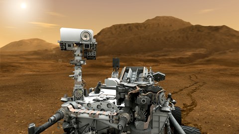 Framed Artist concept of NASA&#39;s Curiosity rover Print