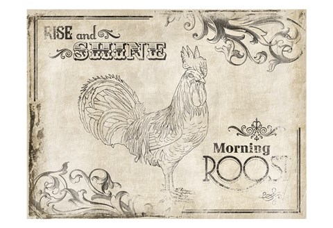 Framed Rise and Shine Cream (horizontal) Print