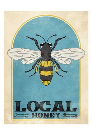 Framed Retro Bee Print