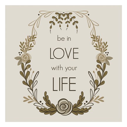 Framed Love Life Sepia Print