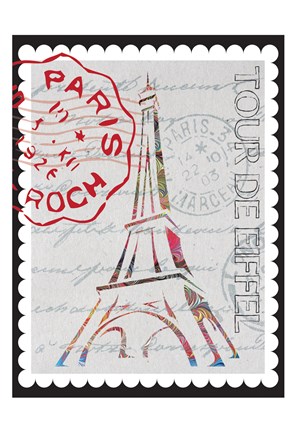 Framed Postcards from Paris marbled 01 Print