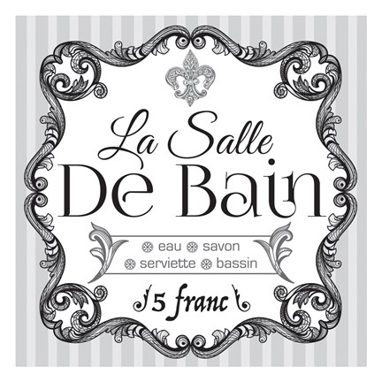 Framed French Bath Set 02 Print