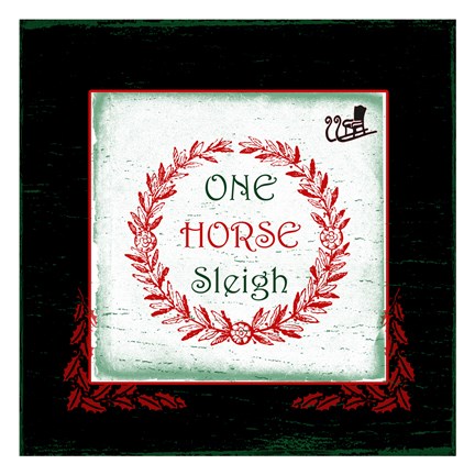 Framed One Horse Sleigh Print