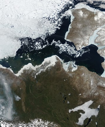 Framed Satellite View of Northwest Canada Print
