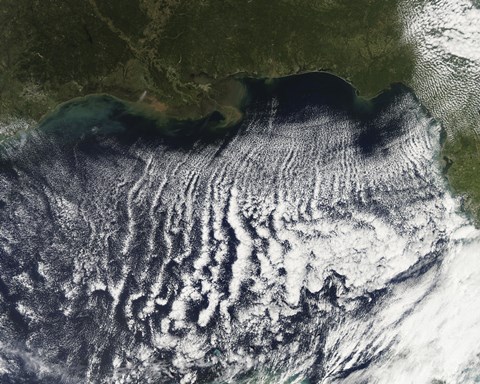 Framed Cloud Streets are Visible Stretching out into the Gulf of Mexico Print