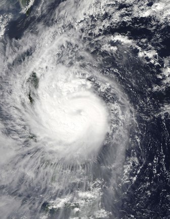 Framed Typhoon Mirinae Heading West toward the Philippines Print