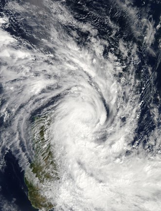 Framed Tropical Storm Jade Coming Ashore over Madagascar Print