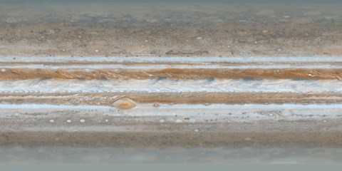 Framed Color Map of Jupiter Print