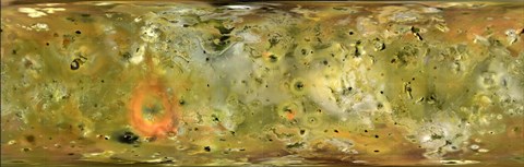Framed Map of Jupiter&#39;s Moon Lo Print
