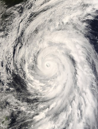 Framed Typhoon Rammasun in the Philippine Sea Print