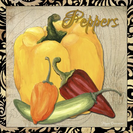 Framed Vegetables 1 Peppers Print