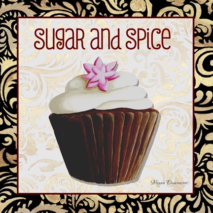 Framed Sugar And Spice Chocolat Cupcake Print