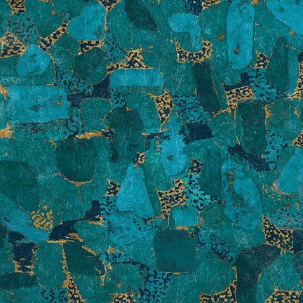 Framed Gilded Stone Turquoise Print