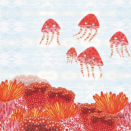 Framed Orange Jelly Fish Print