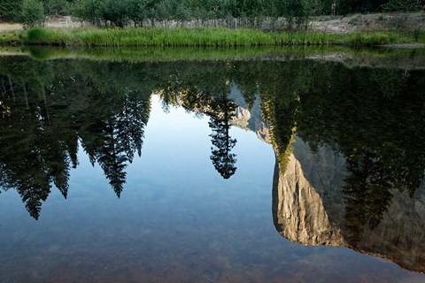 Framed Reflection of El Capitan in Mercede River, Yosemite National Park, California - Horizontal Print