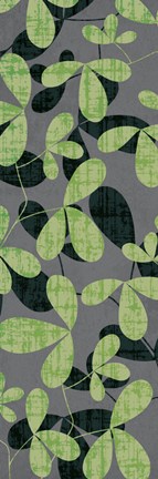 Framed Green Gray Leaves II Print