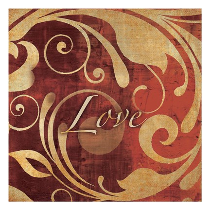 Framed Red Gold Love Print