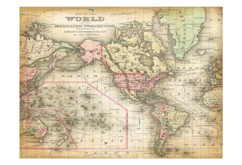 Framed World Map 4 Print