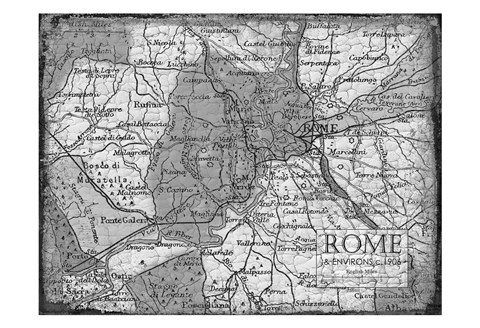 Framed Environs Rome Gray Print