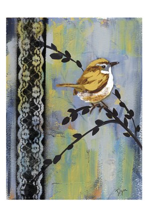 Framed Bird Song Buds I Print