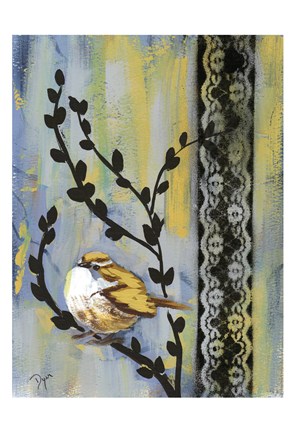 Framed Bird Song Buds II Print