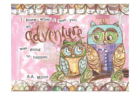 Framed Pastel Owl Family 6 I Knew When I Met You An Adventure Print