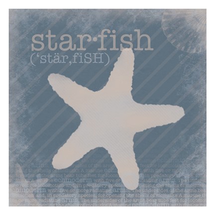 Framed Starfish Definition Print