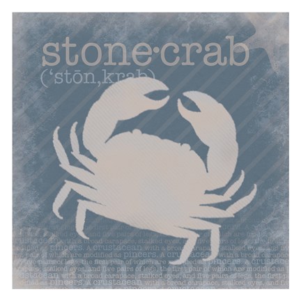 Framed Stone Crab Definition Print