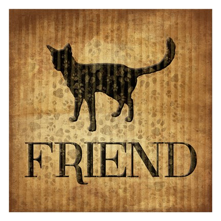 Framed Friend (brown background) Print