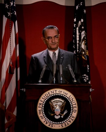 Framed Lyndon B. Johnson, 36th President of the United States Print