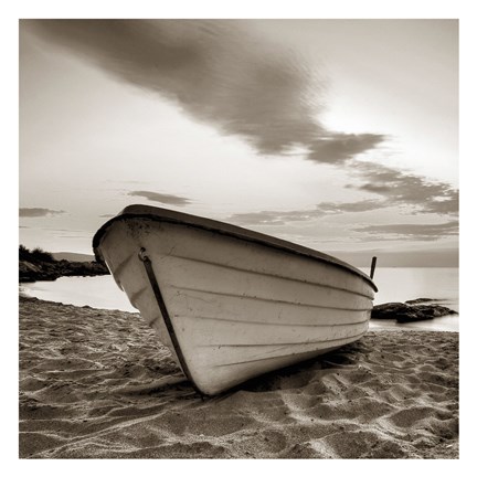 Framed Boat on the Beach Print