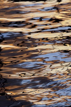 Framed Abstract sunrise reflection on water, Havana Harbor, Havana, Cuba Print